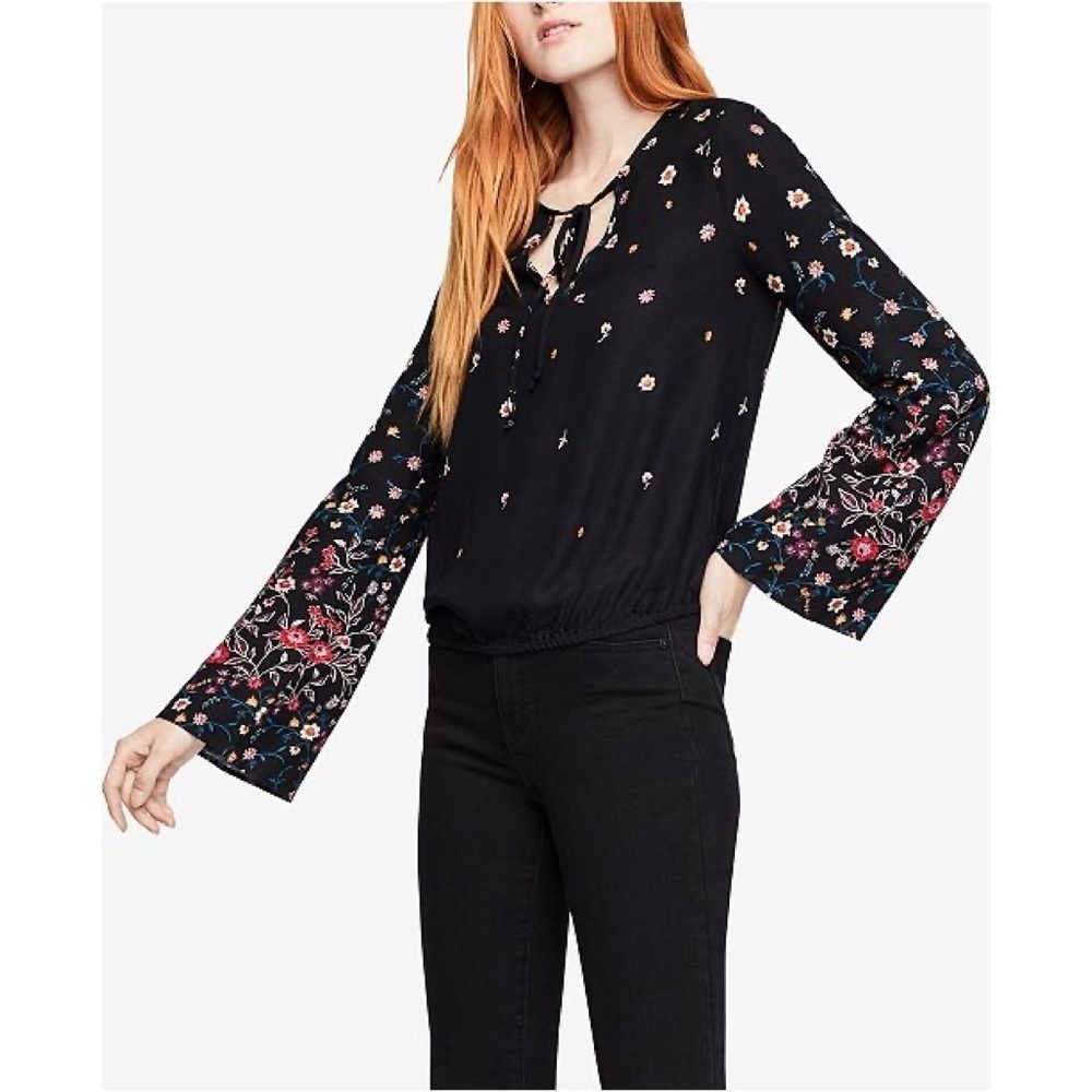 NWT BCBGeneration Floral Print Bell Sleeve Top